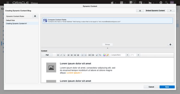 Creating Dynamic Content in Oracle Eloqua 13 Creating Dynamic Content in Oracle Eloqua