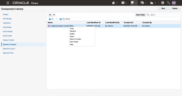 Creating Dynamic Content in Oracle Eloqua 15 Creating Dynamic Content in Oracle Eloqua